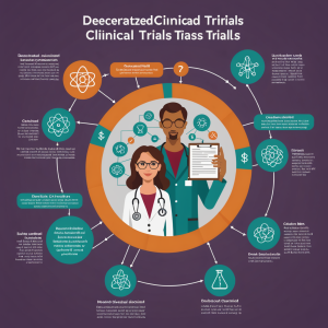 “Decentralized clinical trials science graphic”