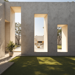 Create an inner and outer wall with offset openings for an interesting sunlight design