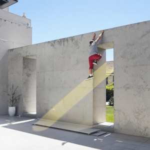 Create an inner and outer wall with offset openings for an interesting sunlight design