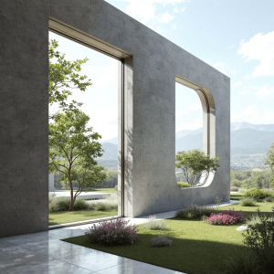 Create an inner and outer wall with offset openings for an interesting sunlight design