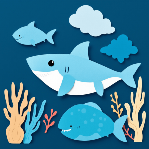 kid friendly light blue toy shark